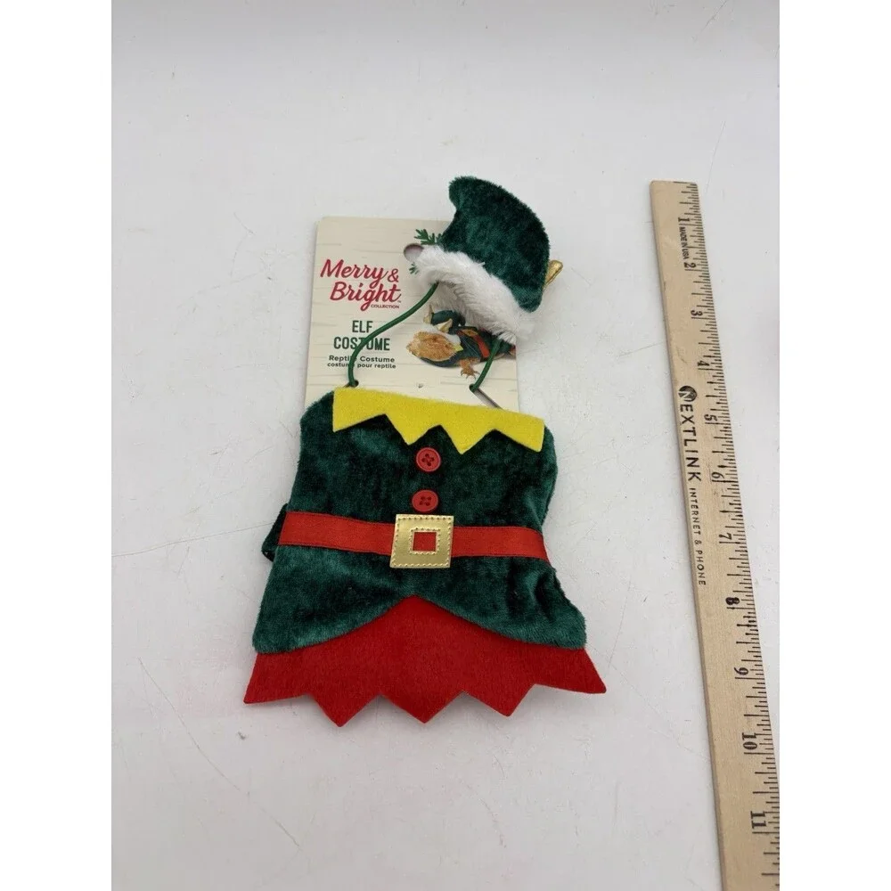 Merry & Bright Reptile Elf Costume Bearded Dragon Christmas Pet Outfit NWT